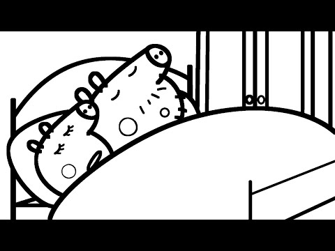 Peppa pig drawing painting daddy pig sleeping tie coloring book colors for kids children