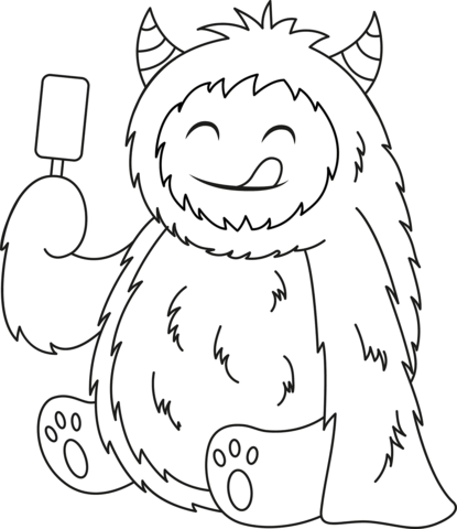 Cute yeti coloring page free printable coloring pages