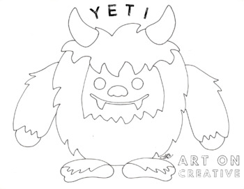 Yeti snow monster printable color page by art on creative tpt