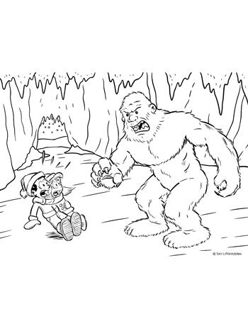 Yeti coloring page â tims printables
