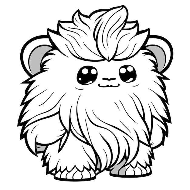 Premium vector cute yeti coloring pages vector art white background coloring book line art