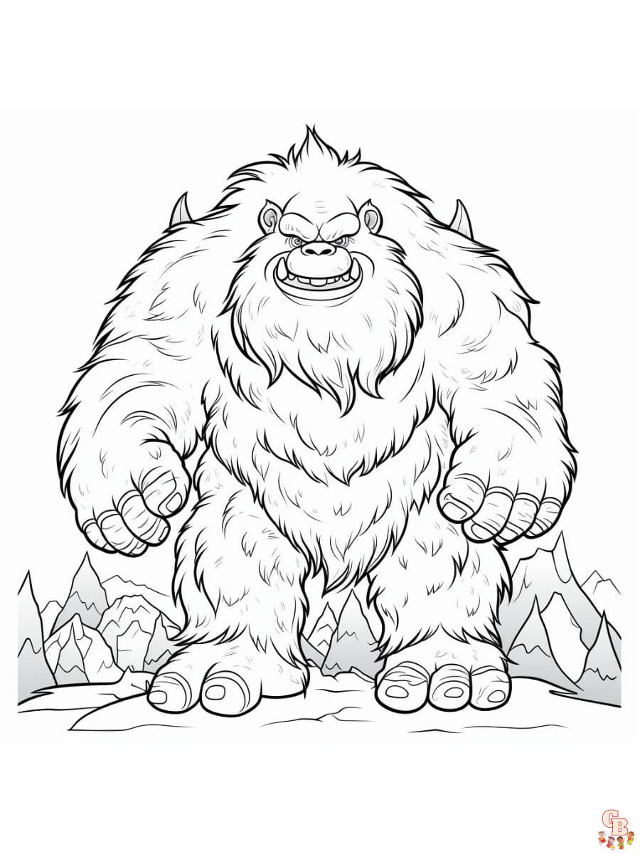 Printable yeti coloring pages free for kids and adults