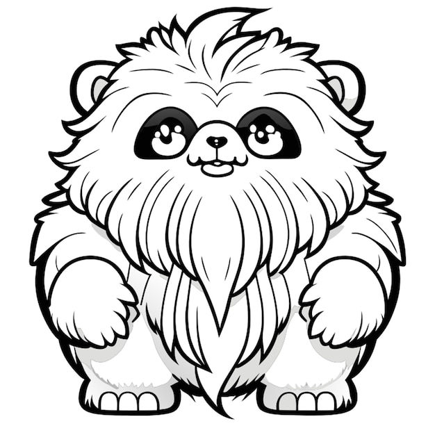 Premium vector cute yeti coloring pages vector art white background coloring book line art high resolution