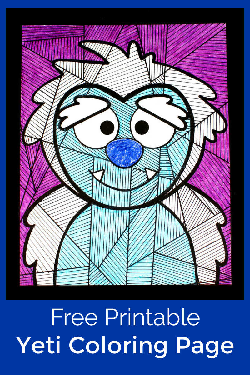 Free printable yeti coloring page craft