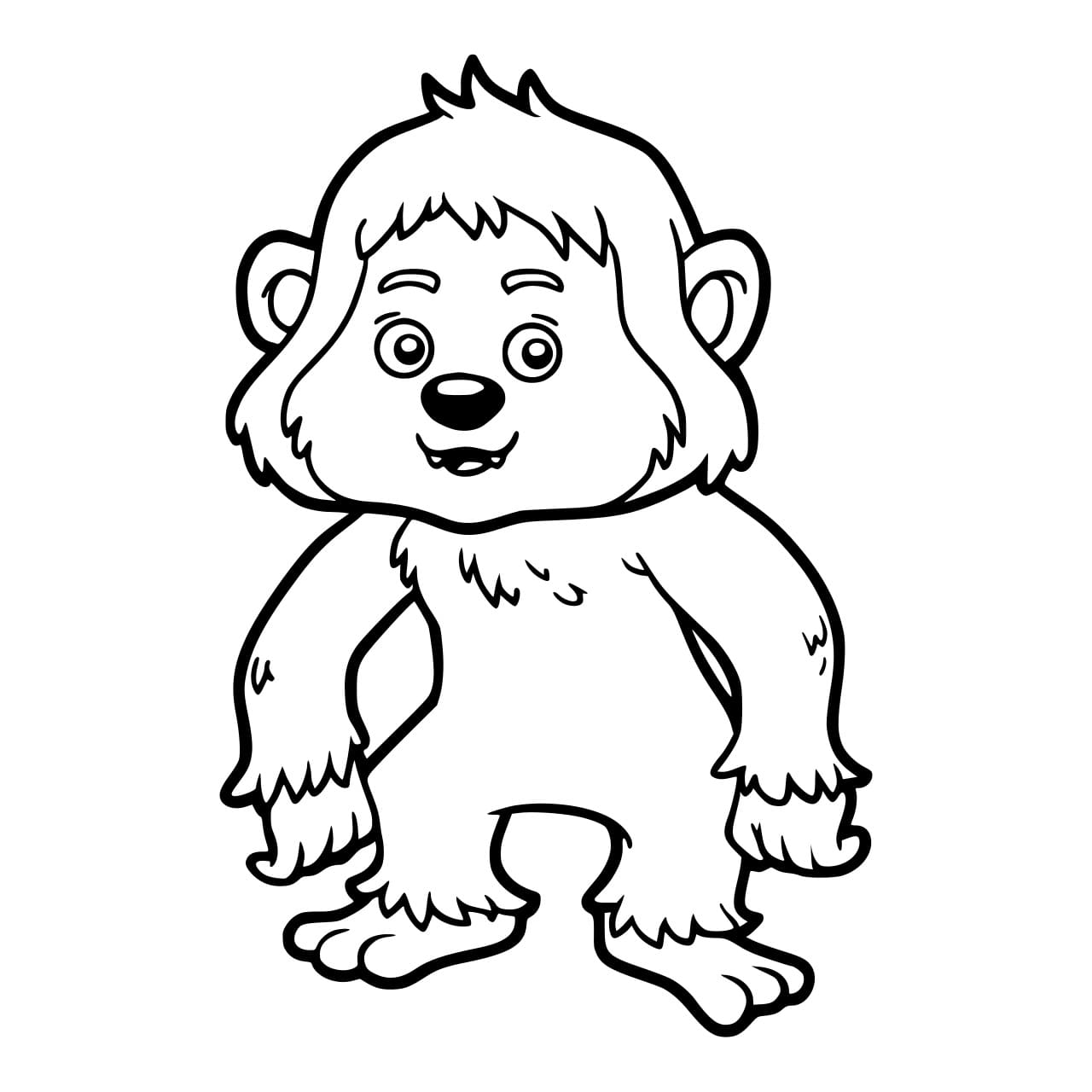 Cute yeti coloring page