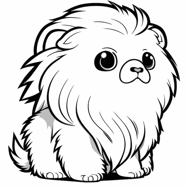 Premium vector cute yeti side view coloring pages vector art white background coloring book line art