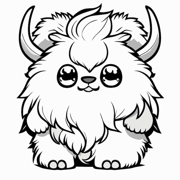 Premium vector cute yeti coloring pages vector art white background coloring book line art high resolution