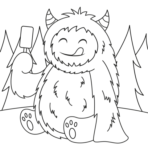 Cute yeti coloring page free printable coloring pages