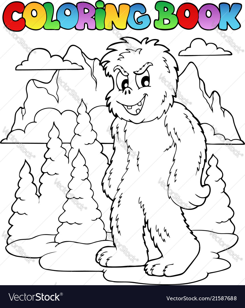 Coloring book with yeti royalty free vector image