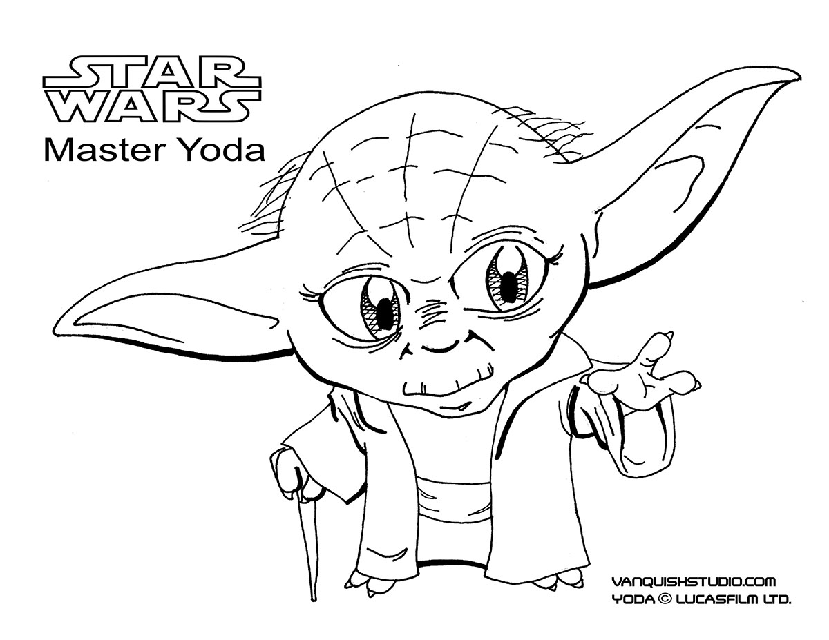 Star wars coloring page â yoda vanquish studio