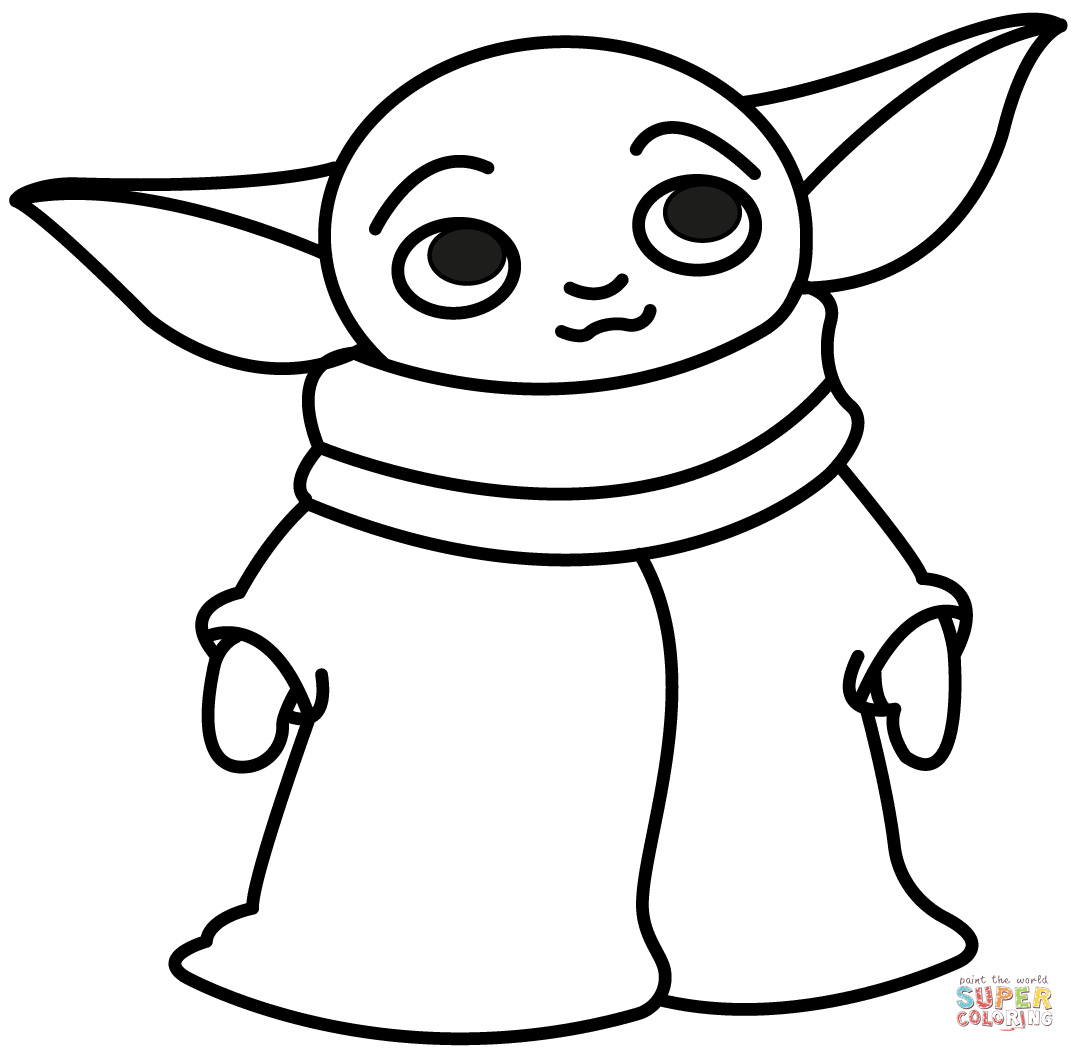 Chibi yoda coloring page free printable coloring pages