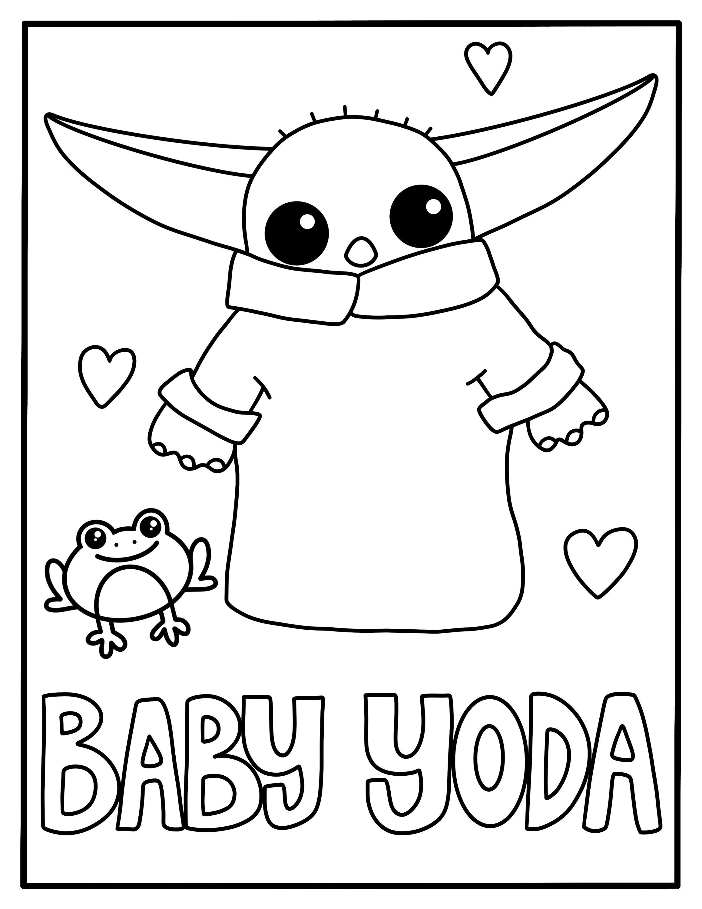 Baby yoda coloring page