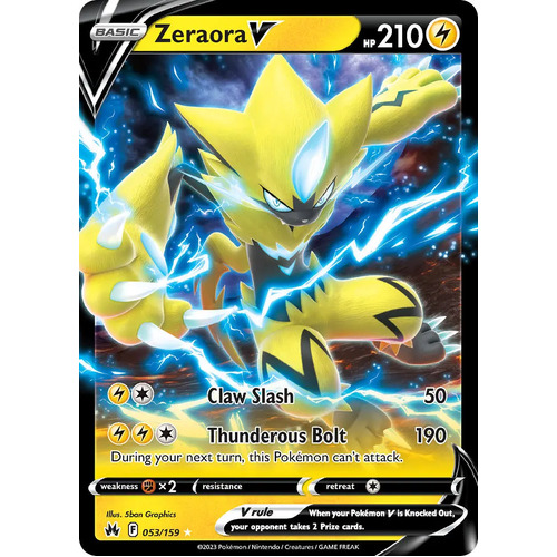 Zeraora v swsh crown zenith holo ultra rare pokemon card near mint tcg