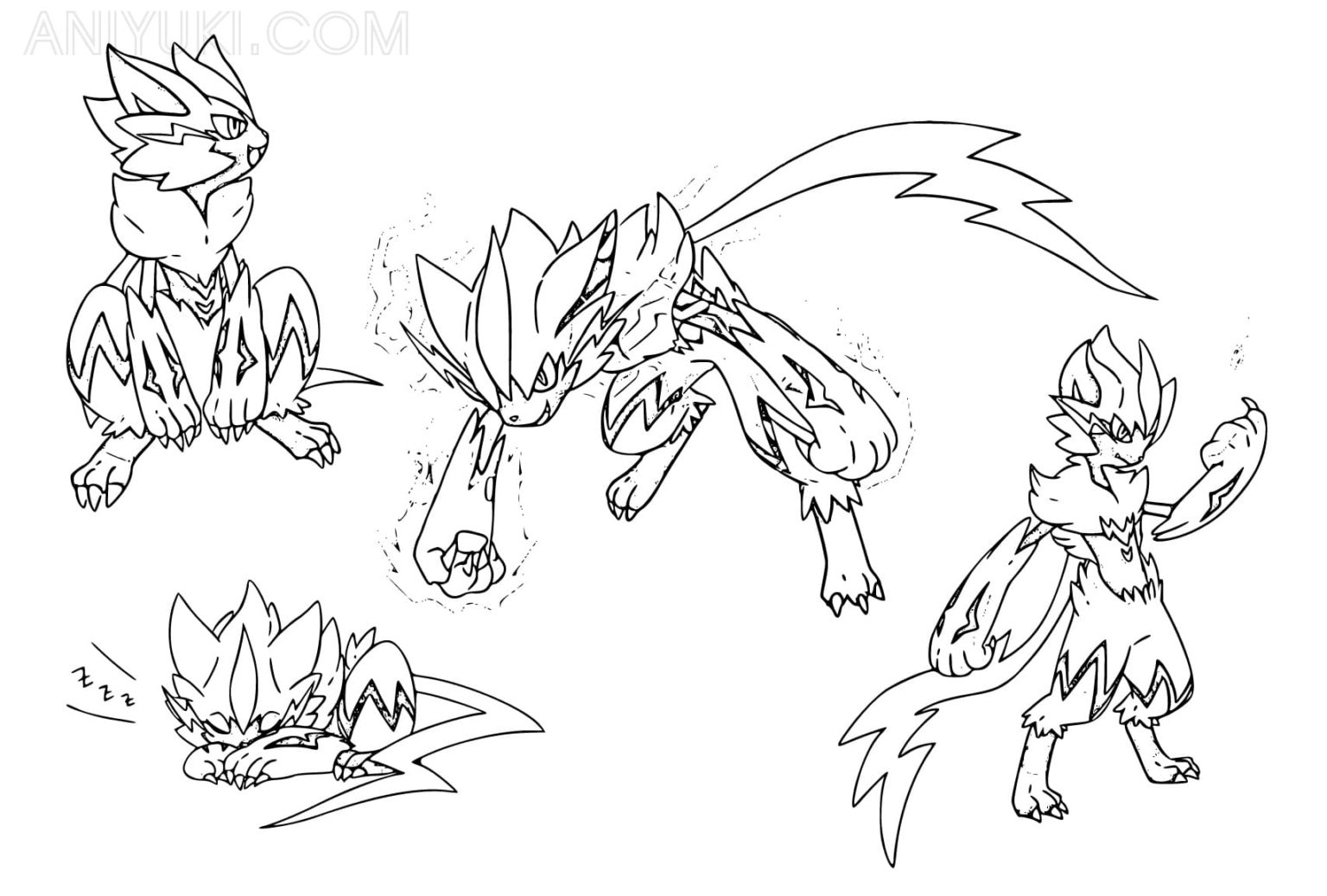 Zeraora coloring pages