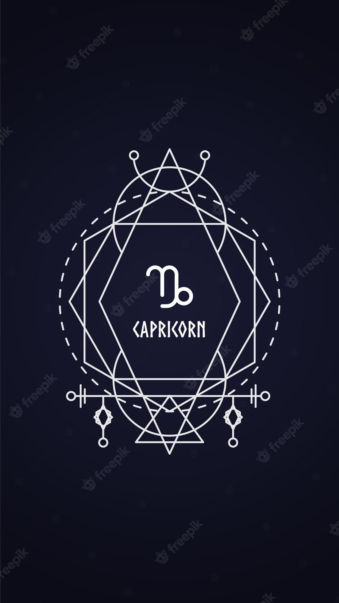 Premium vector capricorn zodiac sign wallpaper for mobile