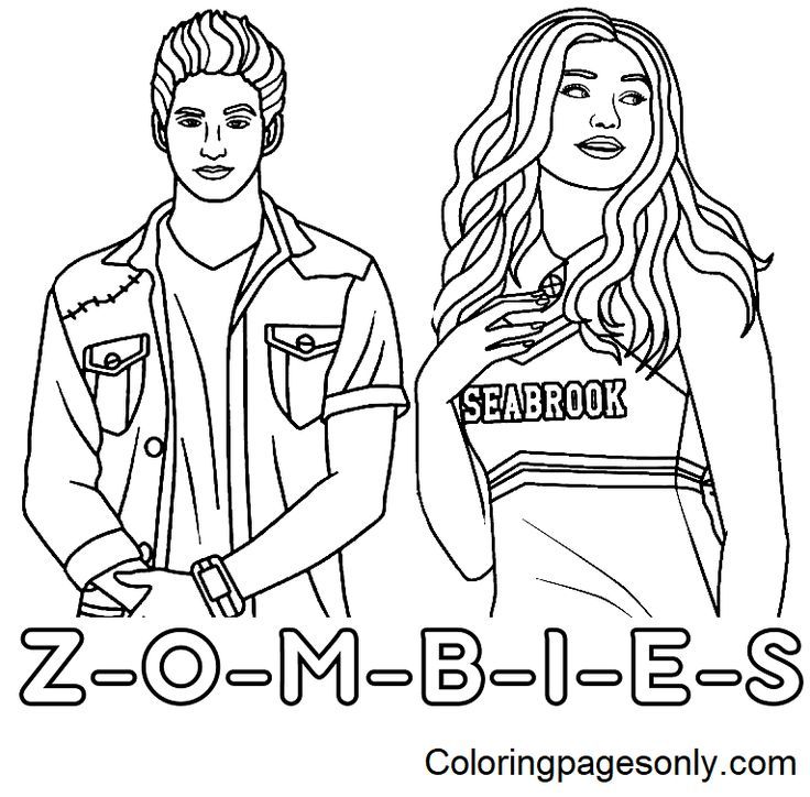 Disney zombies coloring pages zombie disney coloring pages disney cartoon characters