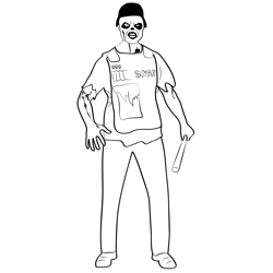 Zombie coloring page for kids