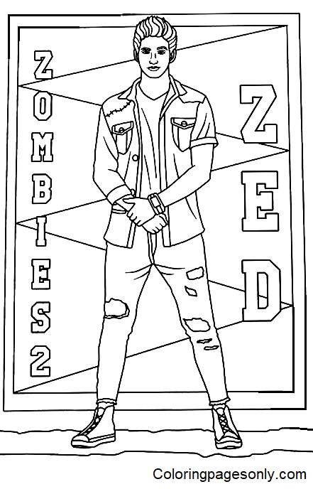 Disney zombies coloring pages printable for free download