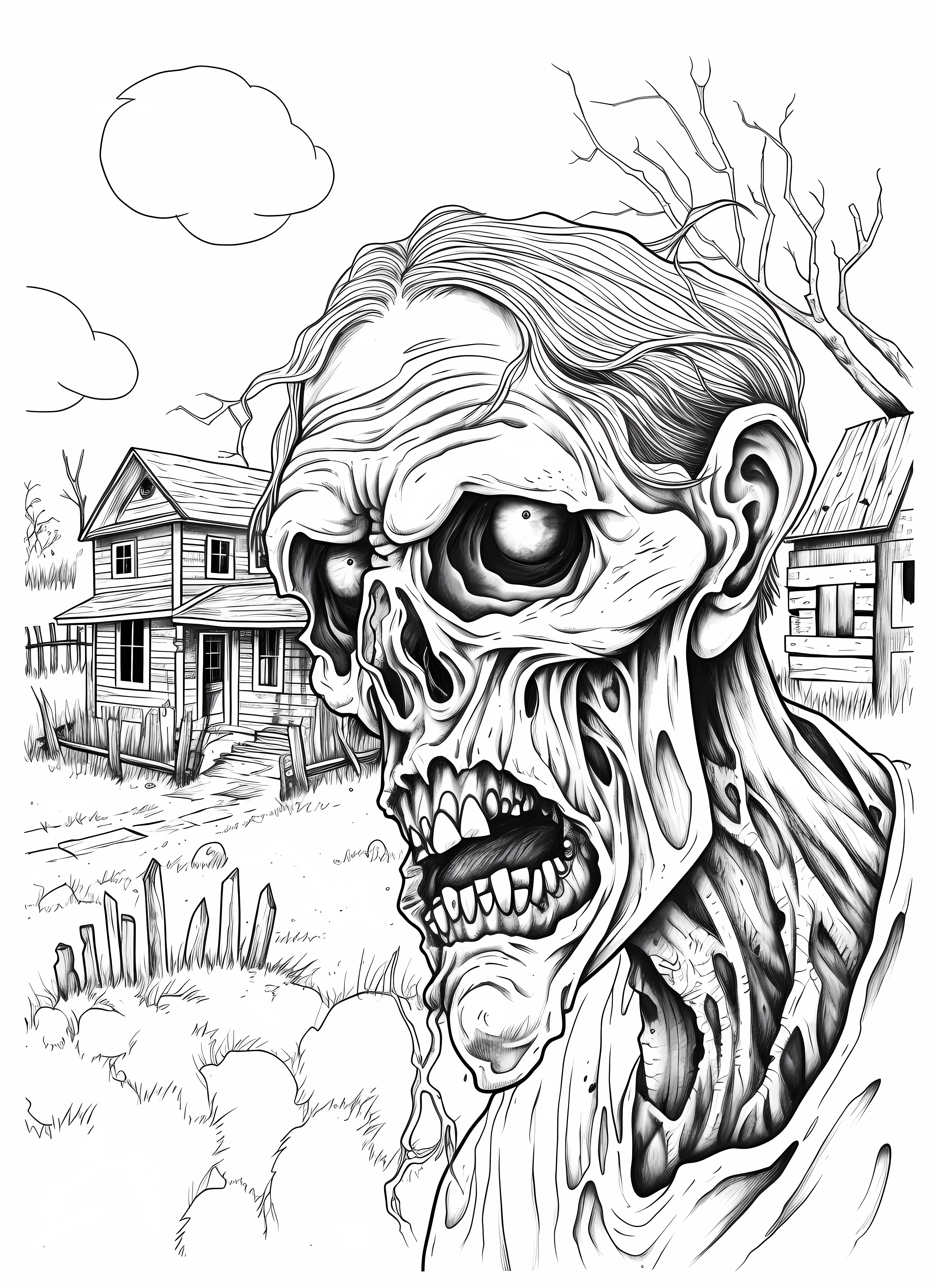 A couple of free pages from my latest coloring book creepy zombies rcoloringbookspastime