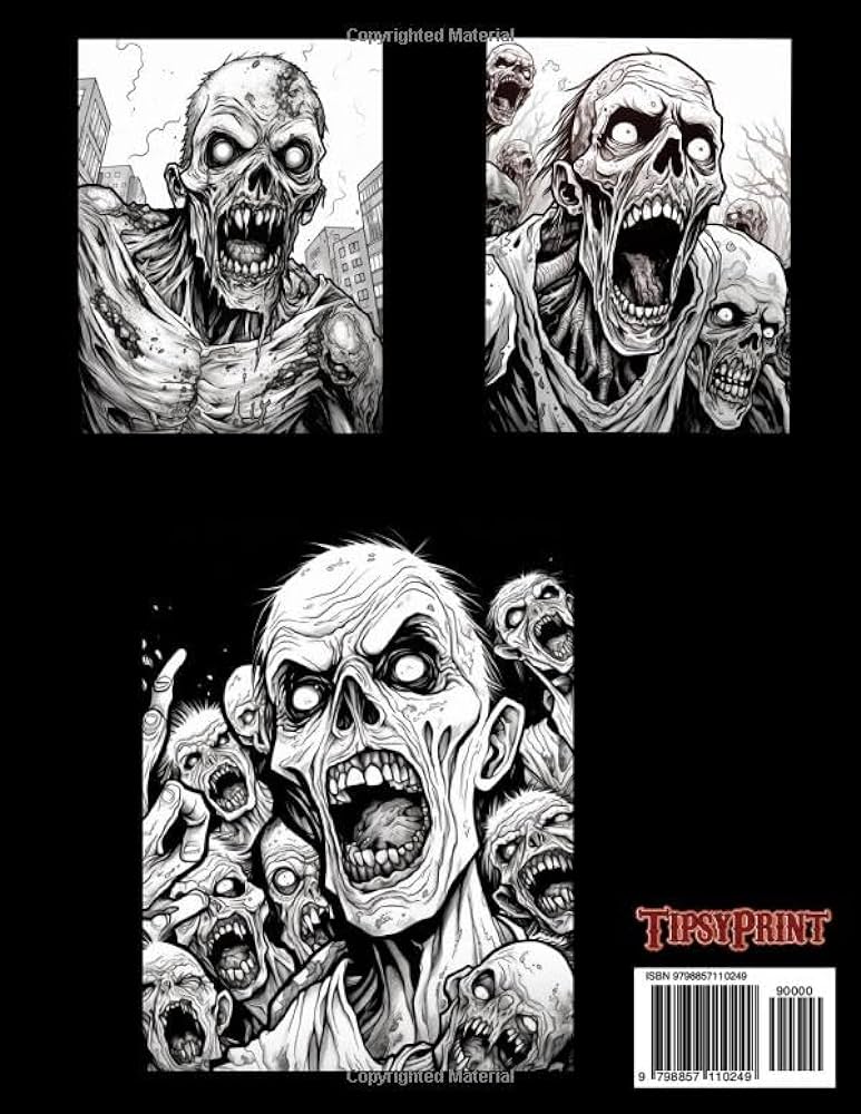 Zombies vol coloring pages print tipsy books