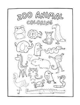 Zoo animals coloring sheet by taylor donaldson tpt