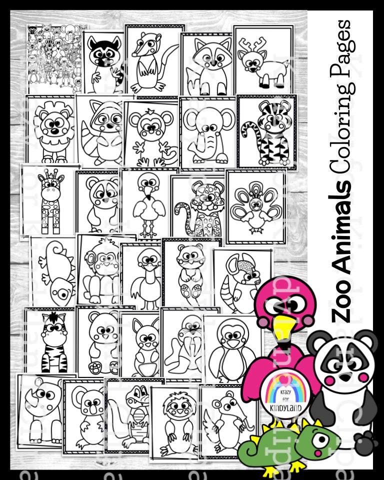 Zoo coloring pages booklet for animals living things science center