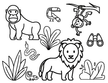 Zoo animal coloring page tpt