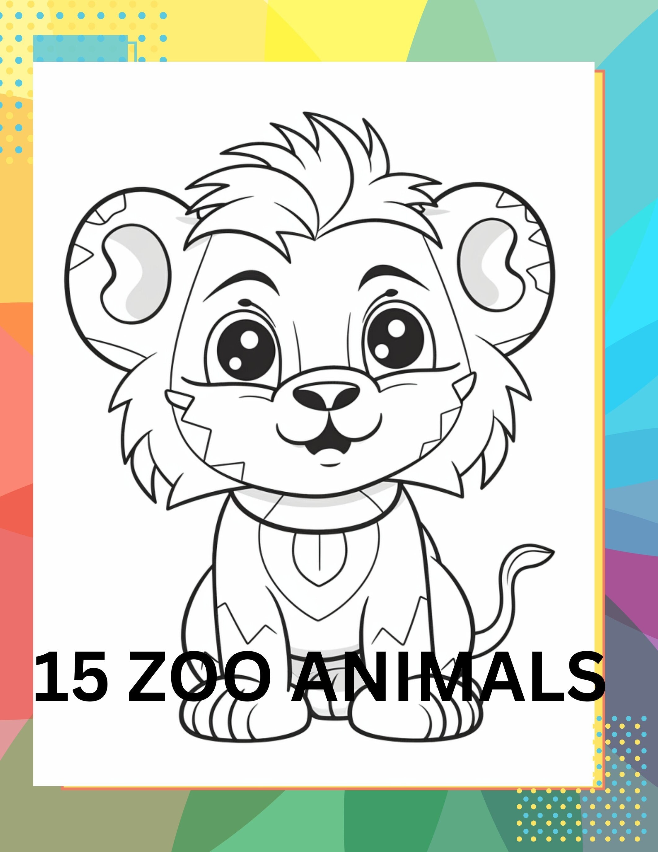 Zoo animals colouring pages for kids school printable zoo animal colouring sheet kid party game baby shower activities colouring pages