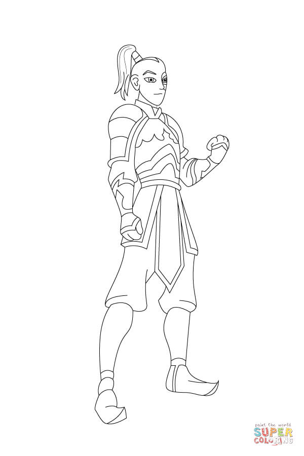 Zuko clenches his fist ready for action coloring page free printable coloring pages