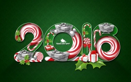 2016 New Year Green Background