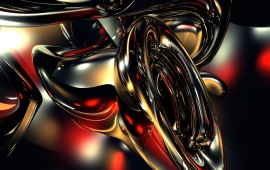 3D Deep Red Abstract