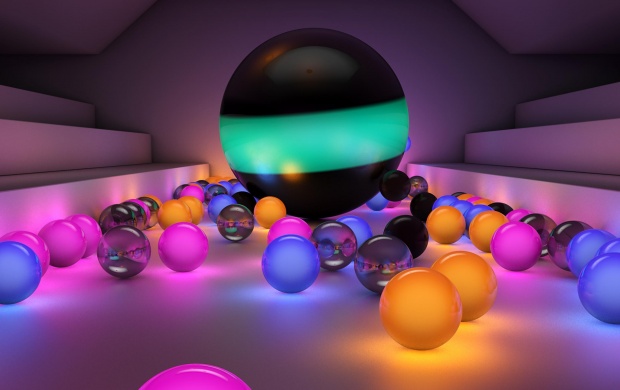 3D Glass Color Balls