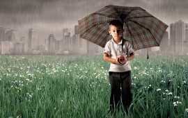 A child In The Rain
