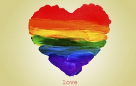 A Rainbow Heart Painted