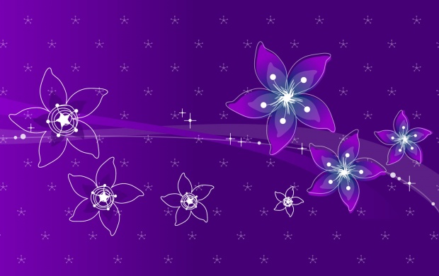 Abstract Violet Flowers Design