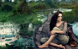 Angelina Jolie On Boat