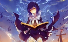Anime Girl Book Smile