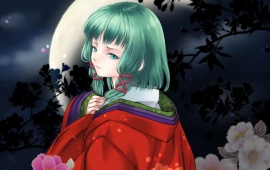 Anime Girl With Night Moon