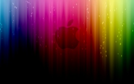 Apple Logo on Rainbow Background