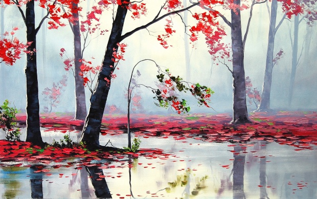Art Autumn Trees And River (click to view)