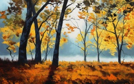 Art In The Morning Autumn Trees