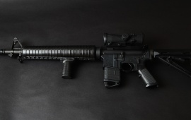 Assault Rifle Black Background