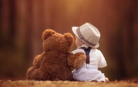Baby And Bear Together Friends
