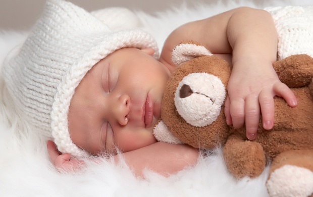 Baby Sleeping With Teddy