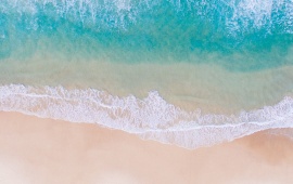 Beach and Sea Water Seen From Above