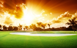 Beautiful Golf Course Sunset