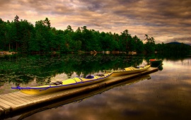 Beautiful Lake With Boat