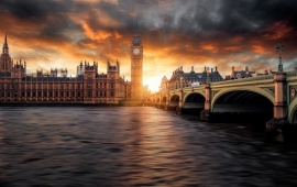 Big Ben London Parliament Sunset