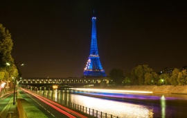 Blue Eiffel Tower France