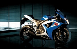 Blue Suzuki motorcycle